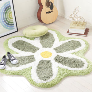 Safavieh Novelty Elegant Floral Area Rug - Hand-tufted Artisan Craftsmanship In Luxurious Polyester Blend Ivory ,Green 80% Polyester And 20% Cotton Nov902y-6r