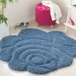 Safavieh Novelty Hand Tufted Area Rug - Exquisite Floral Design, Plush Comfort, Ideal For Cozy Home Decor Blue 80% Polyester And 20% Cotton Nov903m-3r