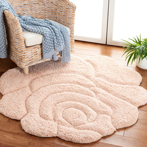 Safavieh Novelty Hand Tufted Area Rug - Exquisite Floral Design, Plush Comfort, Ideal For Cozy Home Decor Blush ,Pink 80% Polyester And 20% Cotton Nov903u-3r