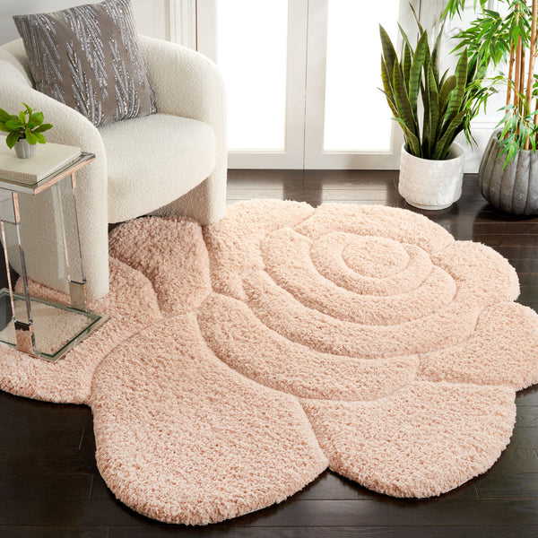 Safavieh Novelty Hand Tufted Area Rug - Exquisite Floral Design, Plush Comfort, Ideal For Cozy Home Decor Blush ,Pink 80% Polyester And 20% Cotton Nov903u-3r