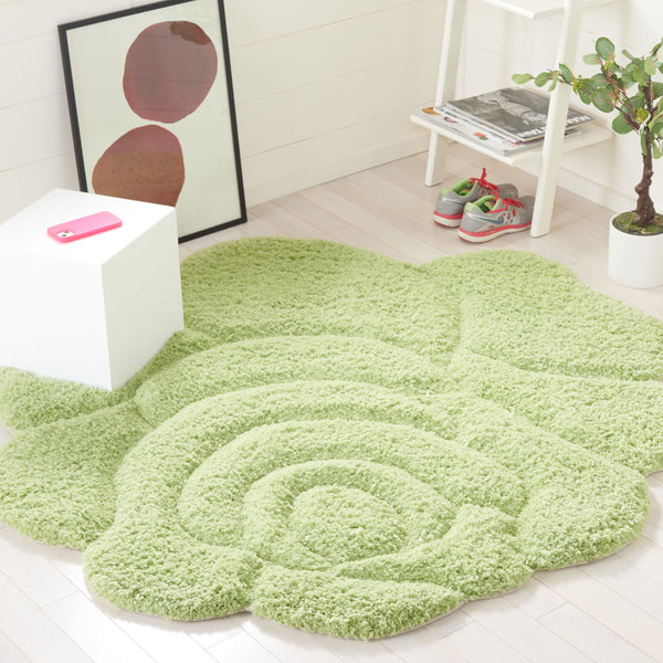 Safavieh Novelty Hand Tufted Area Rug - Exquisite Floral Design, Plush Comfort, Ideal For Cozy Home Decor Green 80% Polyester And 20% Cotton Nov903y-5r