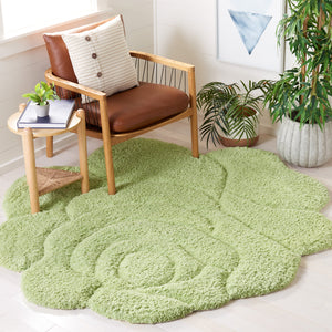 Safavieh Novelty Hand Tufted Area Rug - Exquisite Floral Design, Plush Comfort, Ideal For Cozy Home Decor Green 80% Polyester And 20% Cotton Nov903y-5r