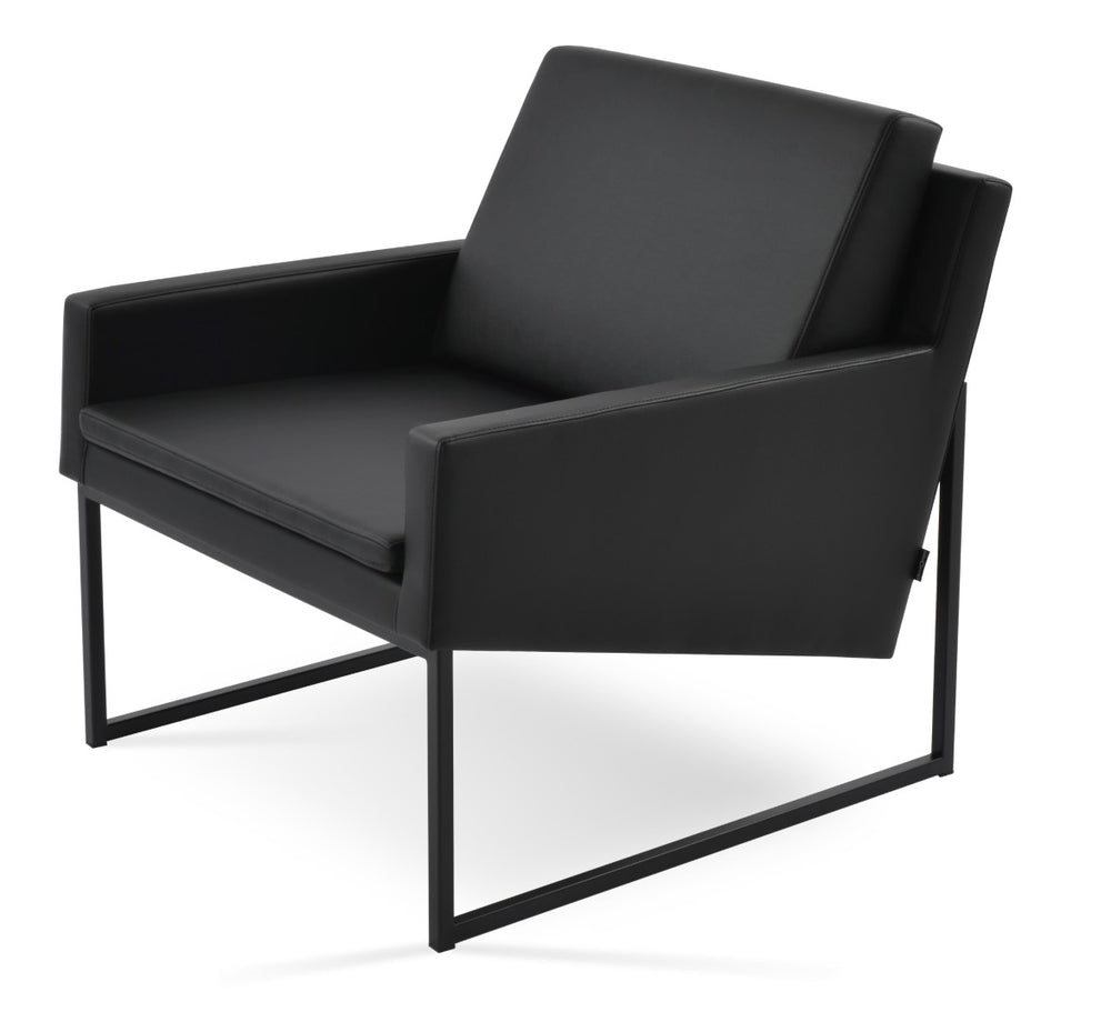 Soho Concept Nova Armchair - Stylish Black Leatherette With Sled Base, Comfort-soft Design & 2-year Guarantee Black  Soho-concept-dining-chair-12308