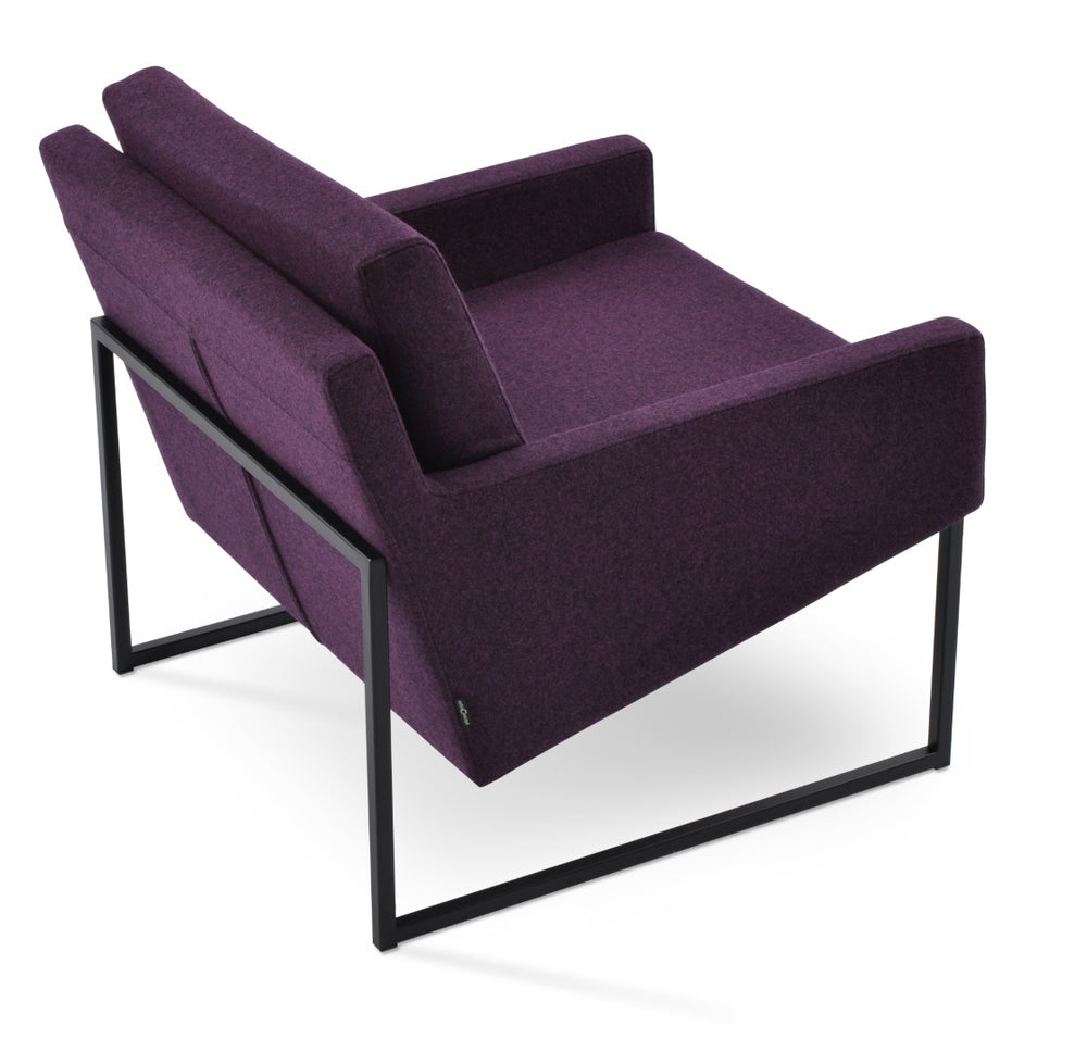 Soho Concept Nova Armchair In Black Sled Base - Luxurious Wool Fabrics With 10-year Guarantee - Stylish Comfort Black  Soho-concept-dining-chair-12298