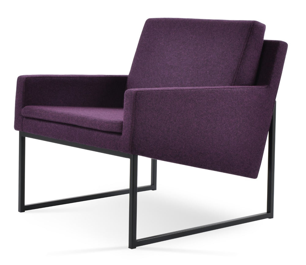 Soho Concept Nova Armchair - Premium Wool Upholstery, Modern Black Sled Base, 10-year Guarantee, Stylish Comfort Black  Soho-concept-dining-chair-12307