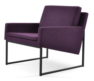 Soho Concept Nova Armchair - Premium Wool Upholstery, Modern Black Sled Base, 10-year Guarantee, Stylish Comfort Black  Soho-concept-dining-chair-12307