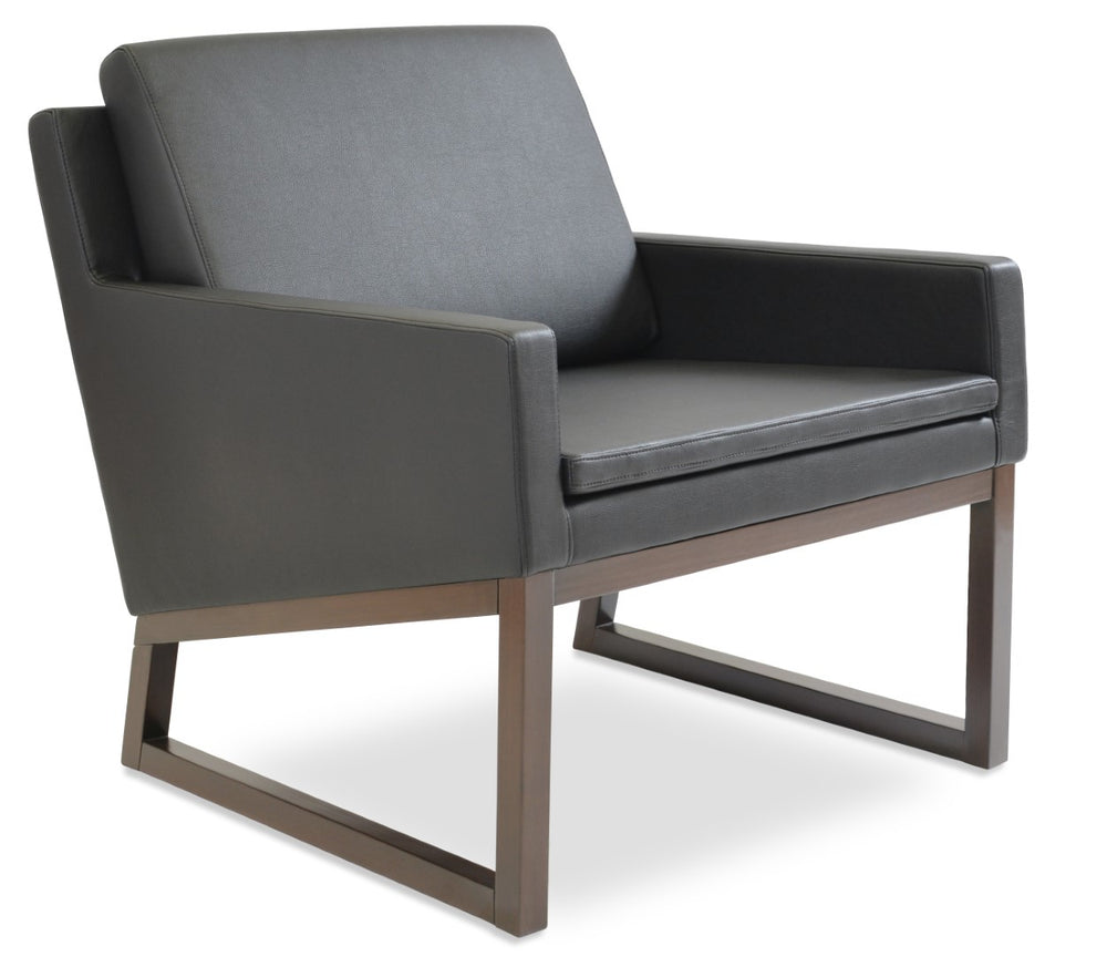 Soho Concept Nova Armchair - Luxurious Leatherette, Soft Beech Construction, Elegant Walnut Finish, 2-year Warranty Walnut,Black  Soho-concept-dining-chair-12310