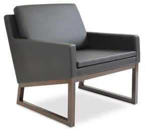 Soho Concept Nova Armchair - Luxurious Leatherette, Soft Beech Construction, Elegant Walnut Finish, 2-year Warranty Walnut,Black  Soho-concept-dining-chair-12310