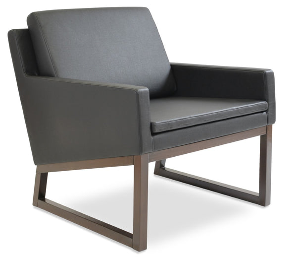Soho Concept Nova Armchair - Luxurious Leatherette, Soft Beech Construction, Elegant Walnut Finish, 2-year Warranty Walnut,Black  Soho-concept-dining-chair-12310