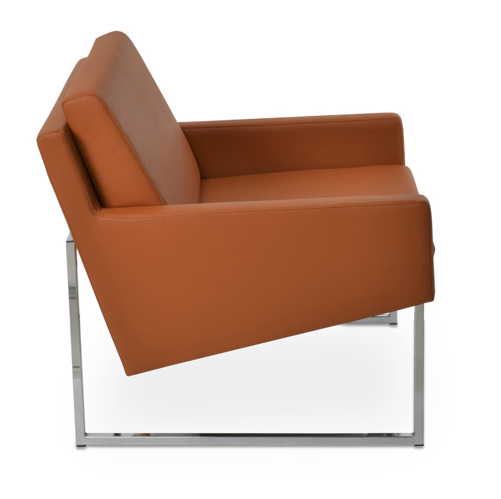 Soho Concept Nova Armchair - Contemporary Chrome Sled Base, Luxe Camira Yoredale Boucle Or Leather, 10-year Guarantee Chrome,Beige  Soho-concept-dining-chair-13255