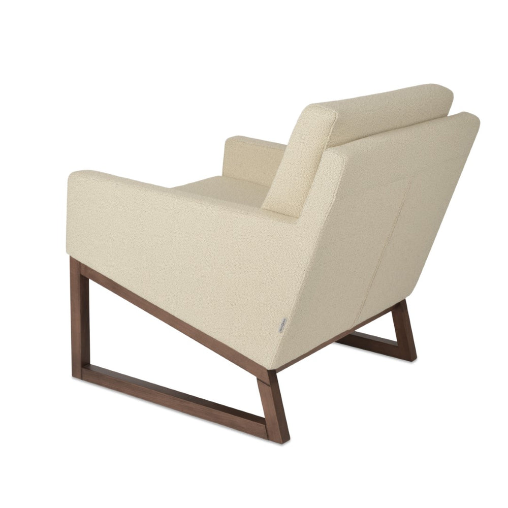 Soho Concept Nova Armchair With Wood Sled Base - Luxurious Camira Yoredale Boucle & Leather, 10-year Guarantee! Walnut,Beige  Soho-concept-dining-chair-12302