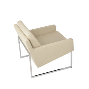 Soho Concept Nova Armchair - Contemporary Chrome Sled Base, Luxe Camira Yoredale Boucle Or Leather, 10-year Guarantee Chrome,Beige  Soho-concept-dining-chair-12303