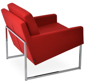 Soho Concept Nova Armchair In Stylish Camira Blazer Wool - 10-year Guarantee, Luxe Synergy Boucle Fabric, Chrome Chrome,Red  Soho-concept-dining-chair-12293