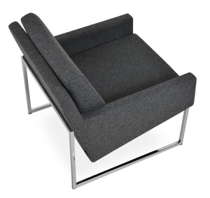 Soho Concept Nova Armchair With Chrome Sled Base In Dark Grey Wool – 10-year Guarantee For Lasting Comfort Dark Grey,Chrome  Soho-concept-dining-chair-12289