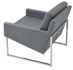 Soho Concept Nova Armchair With Chrome Sled Base – Stylish Black Leatherette Design, 2-year Guarantee Included! Chrome,Grey  Soho-concept-dining-chair-12313
