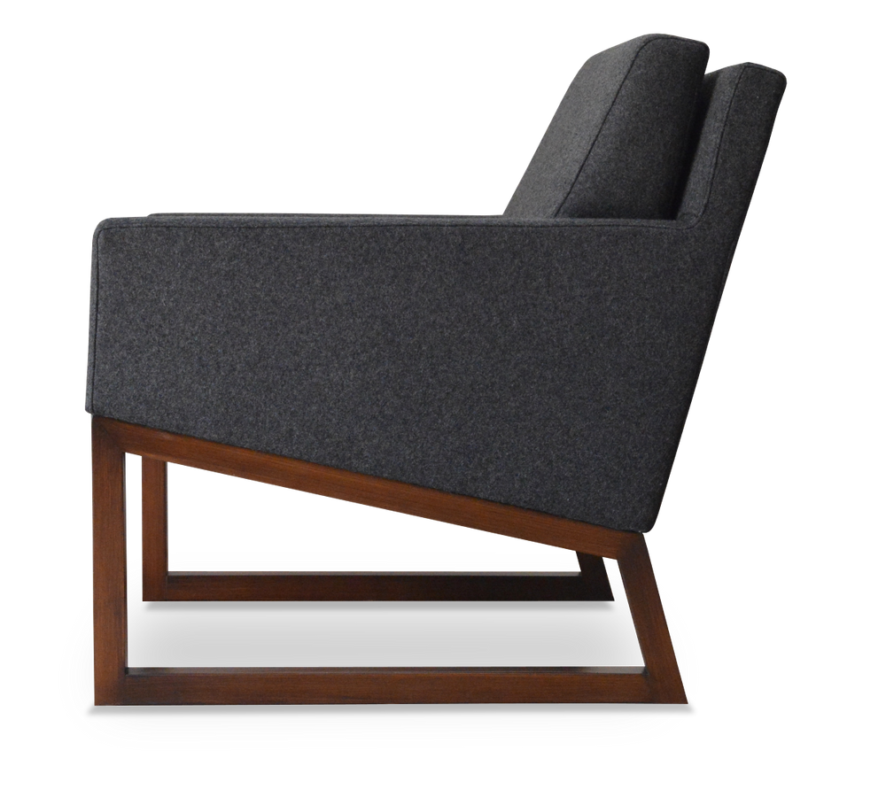 Soho Concept Nova Armchair With Wood Sled Base - Premium Wool Fabrics & 10-year Guarantee In Walnut & Red Walnut,Red  Soho-concept-dining-chair-12299
