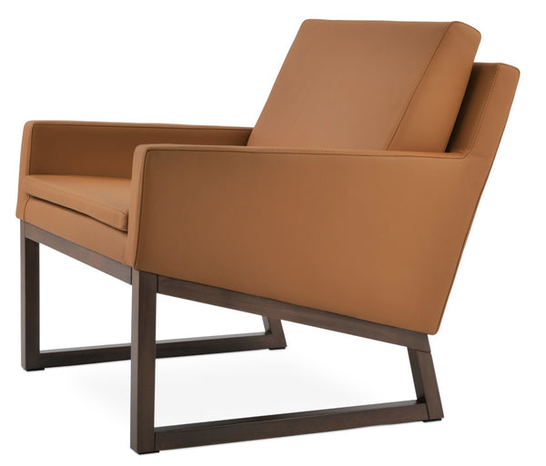 Soho Concept Nova Armchair - Stylish Wood Sled Base, Camira Yoredale Boucle Or Leather, 10-year Guarantee, Walnut Finish Walnut  Soho-concept-dining-chair-12323