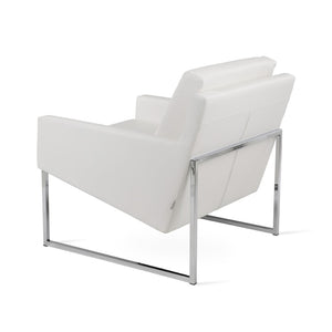 Soho Concept Nova Armchair With Chrome Sled Base – Stylish Black Leatherette Design, 2-year Guarantee Included! Chrome,White  Soho-concept-dining-chair-12286