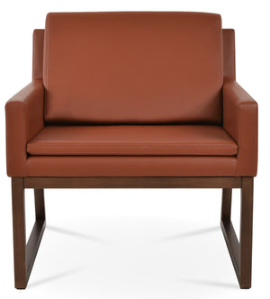 Soho Concept Nova Armchair - Luxurious Leatherette, Soft Beech Construction, Elegant Walnut Finish, 2-year Warranty Walnut  Soho-concept-dining-chair-12287