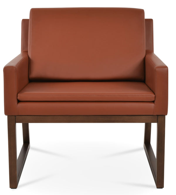 Soho Concept Nova Armchair - Luxurious Leatherette, Soft Beech Construction, Elegant Walnut Finish, 2-year Warranty Walnut  Soho-concept-dining-chair-12287