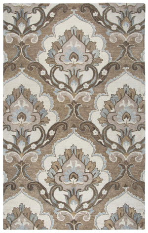 Alora Decor Napoli Hand-Tufted 100% Wool Rectangle Rug With Ornate Medallion Motif In Neutral Browns 8' x 10' NAPNP100400530810