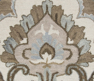 Alora Decor Napoli Hand-Tufted Wool Runner With Ornate Medallions And Neutral Floral Tones For Durable Elegance 2'6" x 10' NAPNP100400532610