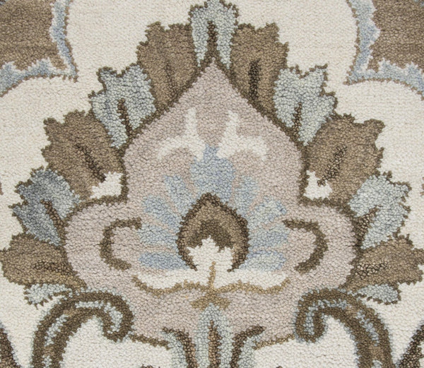 Alora Decor Napoli Hand-Tufted Wool Runner With Ornate Medallions And Neutral Floral Tones For Durable Elegance 2'6" x 10' NAPNP100400532610
