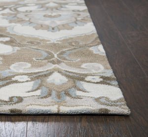 Alora Decor Napoli Hand-Tufted Wool Runner With Ornate Medallions And Neutral Floral Tones For Durable Elegance 2'6" x 10' NAPNP100400532610