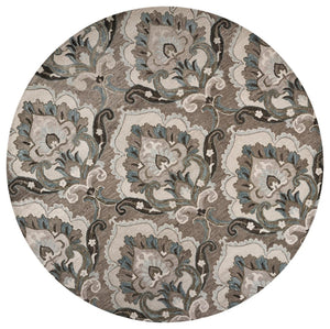 Alora Decor Napoli Hand-Tufted Brown Wool Round Rug — Transitional Floral Medallion Design, Plush & Durable 10' x 10' NAPNP1004005310RD