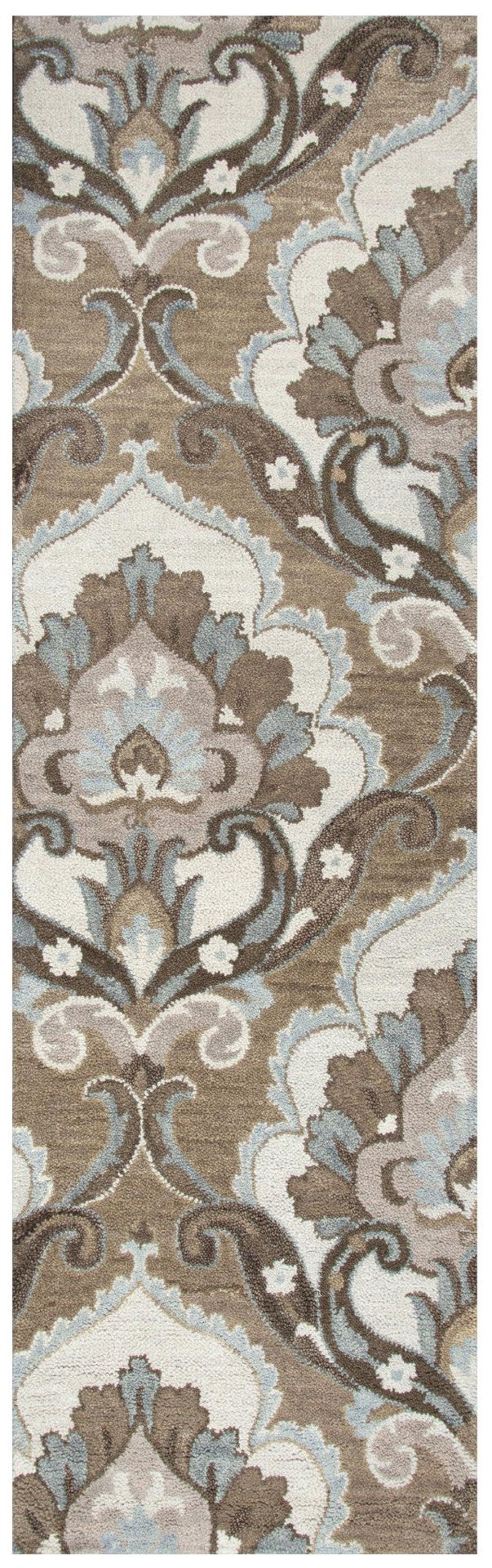 Alora Decor Napoli Hand-Tufted Wool Runner With Ornate Medallions And Neutral Floral Tones For Durable Elegance 2'6" x 10' NAPNP100400532610