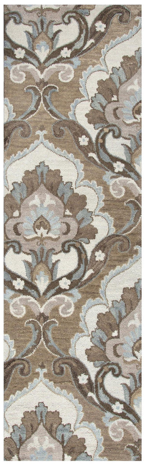Alora Decor Napoli Hand-Tufted Wool Runner With Ornate Medallions And Neutral Floral Tones For Durable Elegance 2'6" x 10' NAPNP100400532610