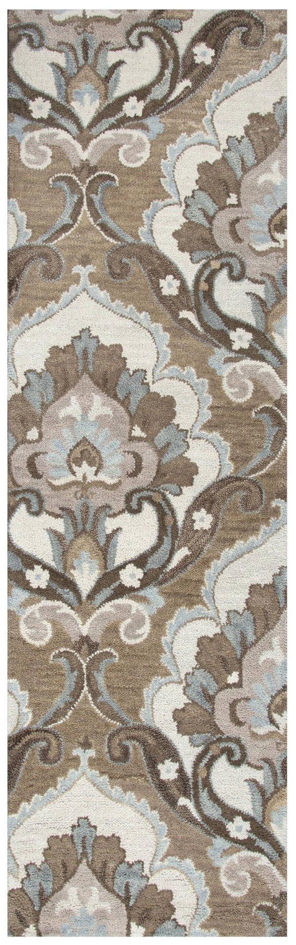 Alora Decor Napoli Hand-Tufted Wool Runner With Ornate Medallions And Neutral Floral Tones For Durable Elegance 2'6" x 10' NAPNP100400532610