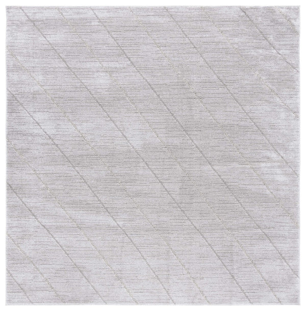 Safavieh Neptune 850 Power Loomed Solid & Tonal Rug Light Grey / Grey 6'-7" x 6'-7" Square