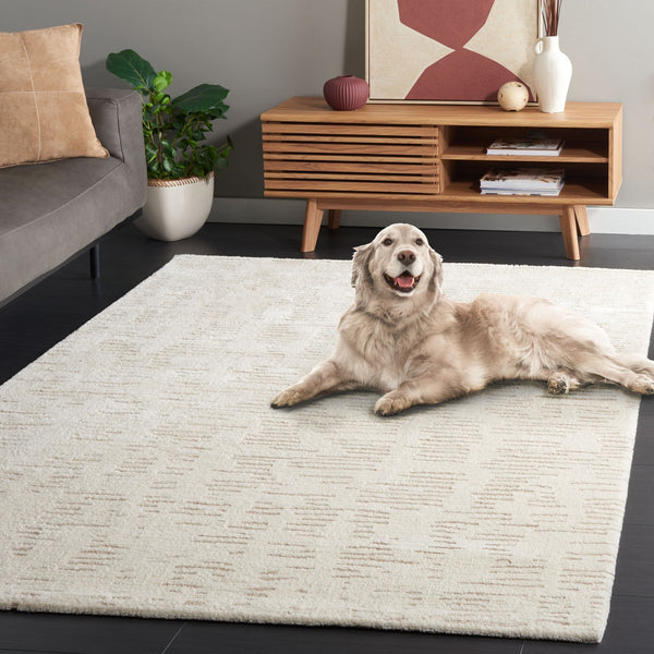 Safavieh Neptune 852 Power Loomed Solid & Tonal Rug Ivory / Beige 9' x 12'