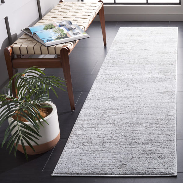 Safavieh Neptune 854 Power Loomed Solid & Tonal Rug Light Grey / Grey 2'-2" x 8'