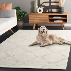 Safavieh Neptune 858 Power Loomed Solid & Tonal Rug Ivory / Grey 9' x 12'