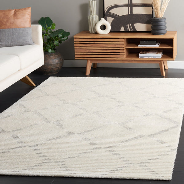Safavieh Neptune 858 Power Loomed Solid & Tonal Rug Ivory / Grey 9' x 12'