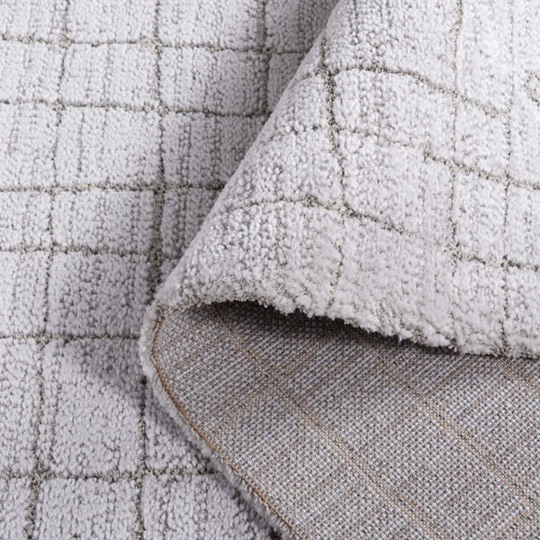 Safavieh Neptune Power Loomed Area Rug Solid Light Grey Blended Fiber Low Pile Living Room NPE864F-6