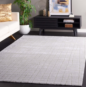 Safavieh Neptune Power Loomed Area Rug Solid Light Grey Blended Fiber Low Pile Living Room NPE864F-6