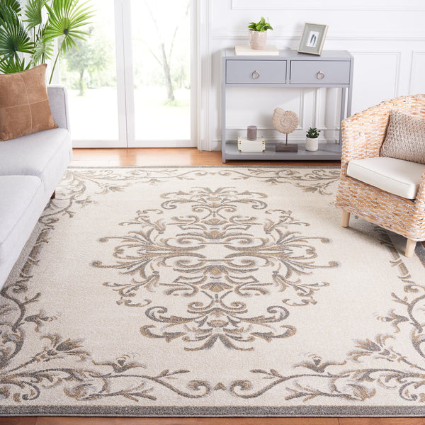Safavieh Newport 694c Luxurious Naples Cream Stone Area Rug - Large Rectangle 8' X 10' For Elegant Spaces Cream ,Stone Polypropylene Npts694c-8