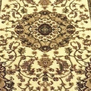English Elm Mersin Collection Persian-Style Runner Rug - Durable Olefin with Jute Backing for Hallways & Living Spaces Ivory 2' x 7' NR-RG10-27-IV-GG