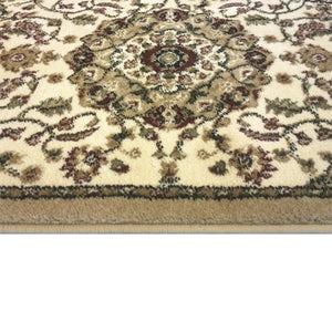 English Elm Mersin Collection Persian-Style Runner Rug - Durable Olefin with Jute Backing for Hallways & Living Spaces Ivory 2' x 7' NR-RG10-27-IV-GG