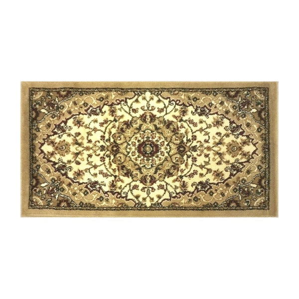 English Elm Mersin Collection Persian-Style Runner Rug - Durable Olefin with Jute Backing for Hallways & Living Spaces Ivory 2' x 3' NR-RG283-23-IV-GG