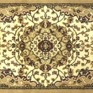English Elm Mersin Collection Persian-Style Runner Rug - Durable Olefin with Jute Backing for Hallways & Living Spaces Ivory 2' x 3' NR-RG283-23-IV-GG