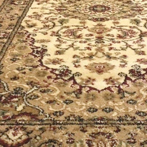 English Elm Mersin Collection Persian-Style Runner Rug - Durable Olefin with Jute Backing for Hallways & Living Spaces Ivory 3' x 20' NR-RGB401-320-IV-GG