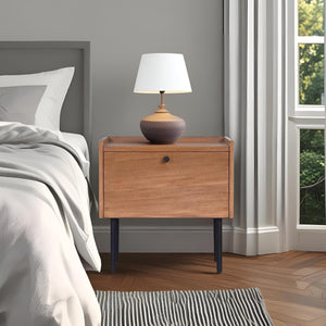 Origins Kyra Nightstand: Modern Style With Soft-close Drawer, Durable Construction & Convenient Storage Solution Chestnut Mahogany Solids & Gmelina Veneer Ns-04