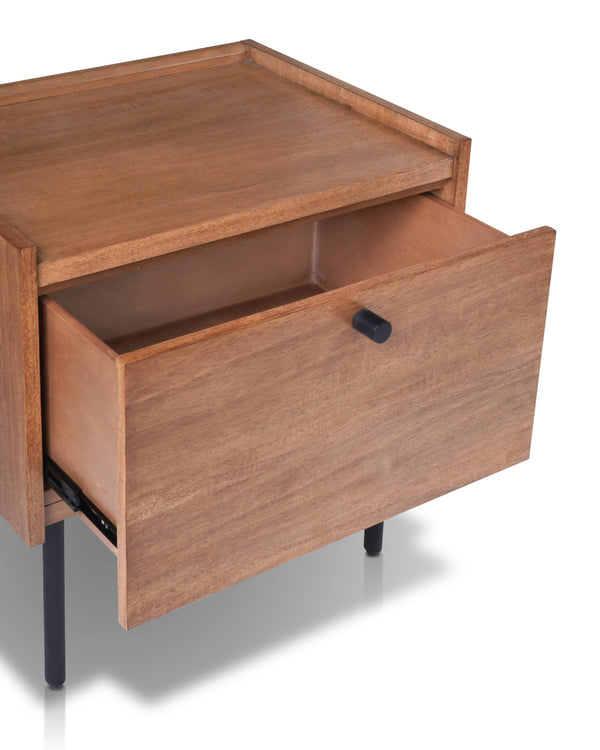 Origins Kyra Nightstand: Modern Style With Soft-close Drawer, Durable Construction & Convenient Storage Solution Chestnut Mahogany Solids & Gmelina Veneer Ns-04