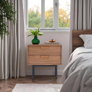 Origins Allison Nightstand: Stylish Design With Soft-close Drawers And Durable English Dovetail Construction Chestnut Mahogany Solids & Gmelina Veneer Ns-10