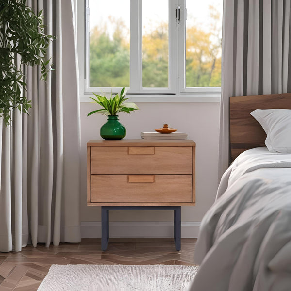 Origins Allison Nightstand: Stylish Design With Soft-close Drawers And Durable English Dovetail Construction Chestnut Mahogany Solids & Gmelina Veneer Ns-10