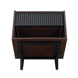 Manhattan Comfort Duane Mid-Century Modern Nightstand Dark Brown and Black NS-10GLF-BK